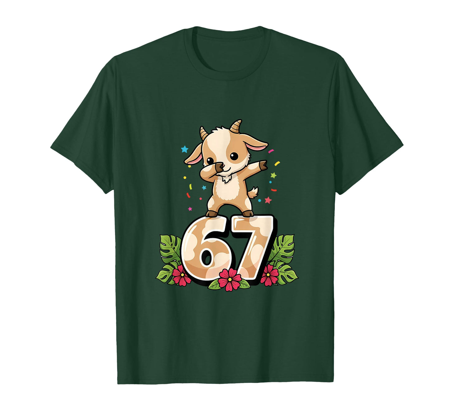Six Seven Meme Dabbing Baby Goat 67 Funny Gen Z Apha T-Shirt