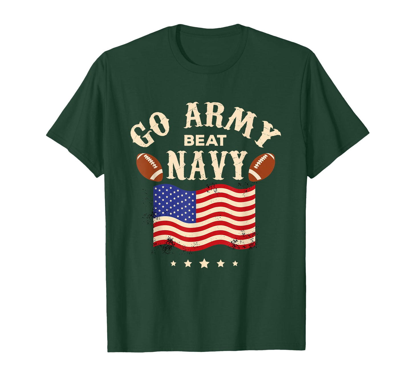Vintage USA Flag Army Beat Navy-Flag Game Sports Football T-Shirt