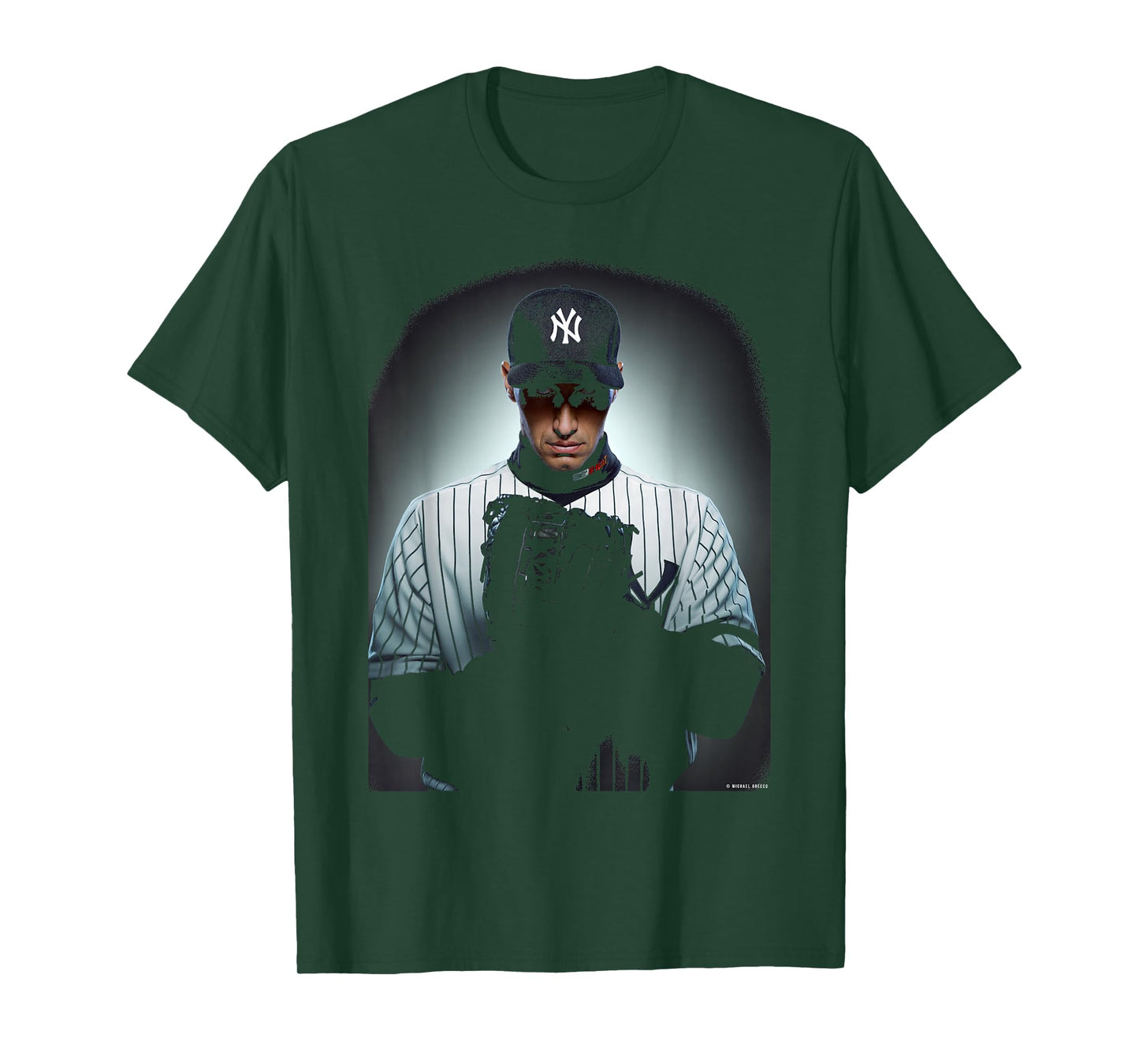 New York Yankees Catcher Andy Pettitte by Michael Grecco T-Shirt