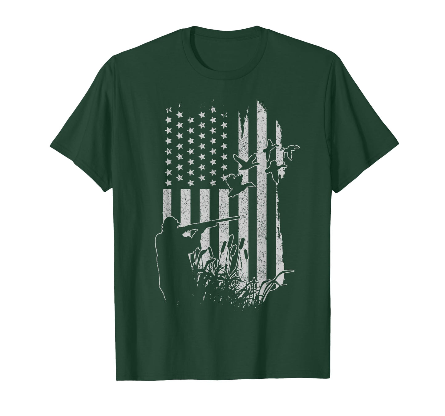 Patriotic Duck Hunting American Flag Duck Hunter T-Shirt