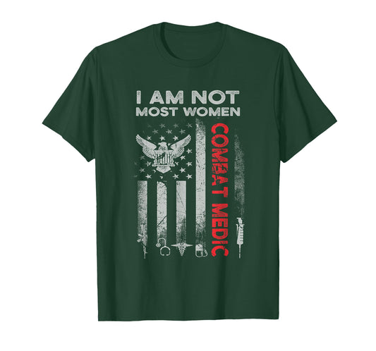 Proud Combat Field Medic Veteran Soldier Gifts Combat Medic Most Women USA American Military T-Shirt