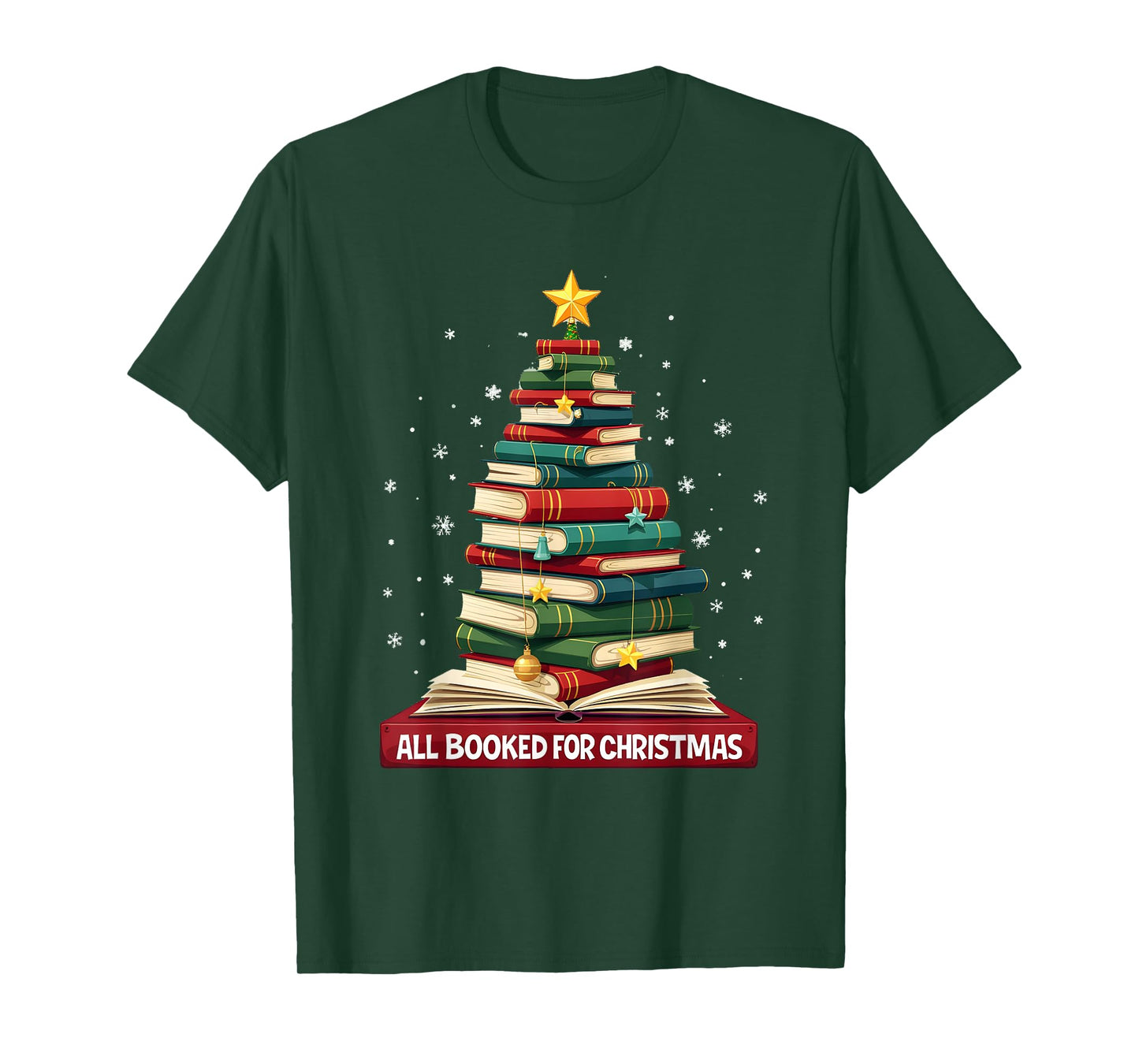 All Booked For Christmas Reading Book Lover Holiday Reader T-Shirt