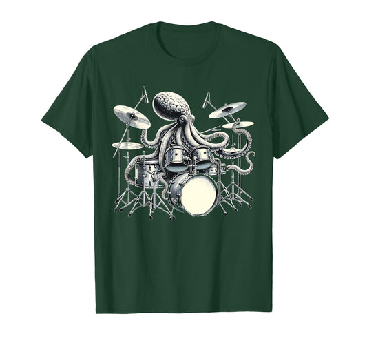 Octopus Playing Drums Drummer T-Shirt