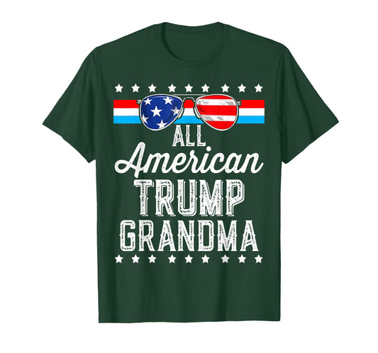 All American Trump Grandma American Flag Sunglasses Trump T-Shirt