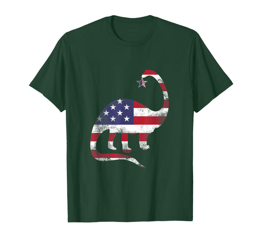 American Flag Dinosaur T Shirt - T Rex Tee - 4th July Gifts T-Shirt