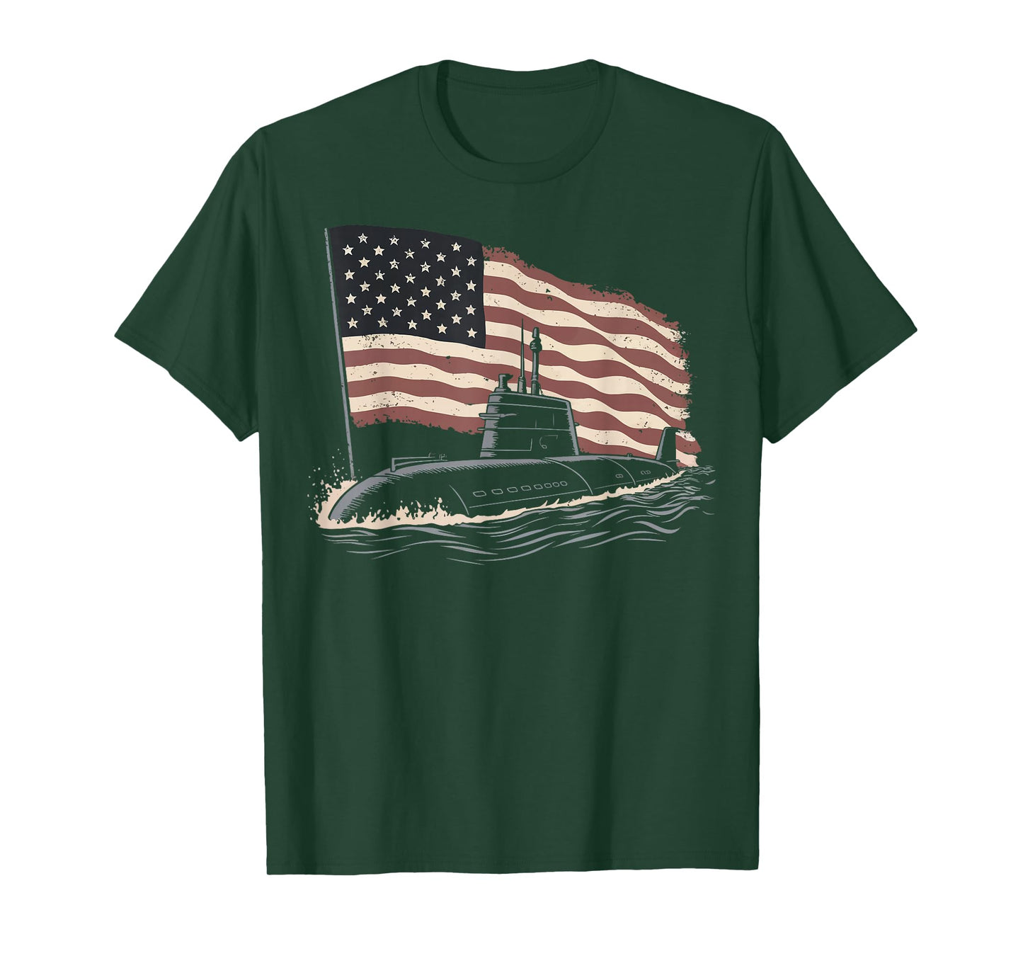 Submarine USA Flag Veteran 4th of July T-Shirt