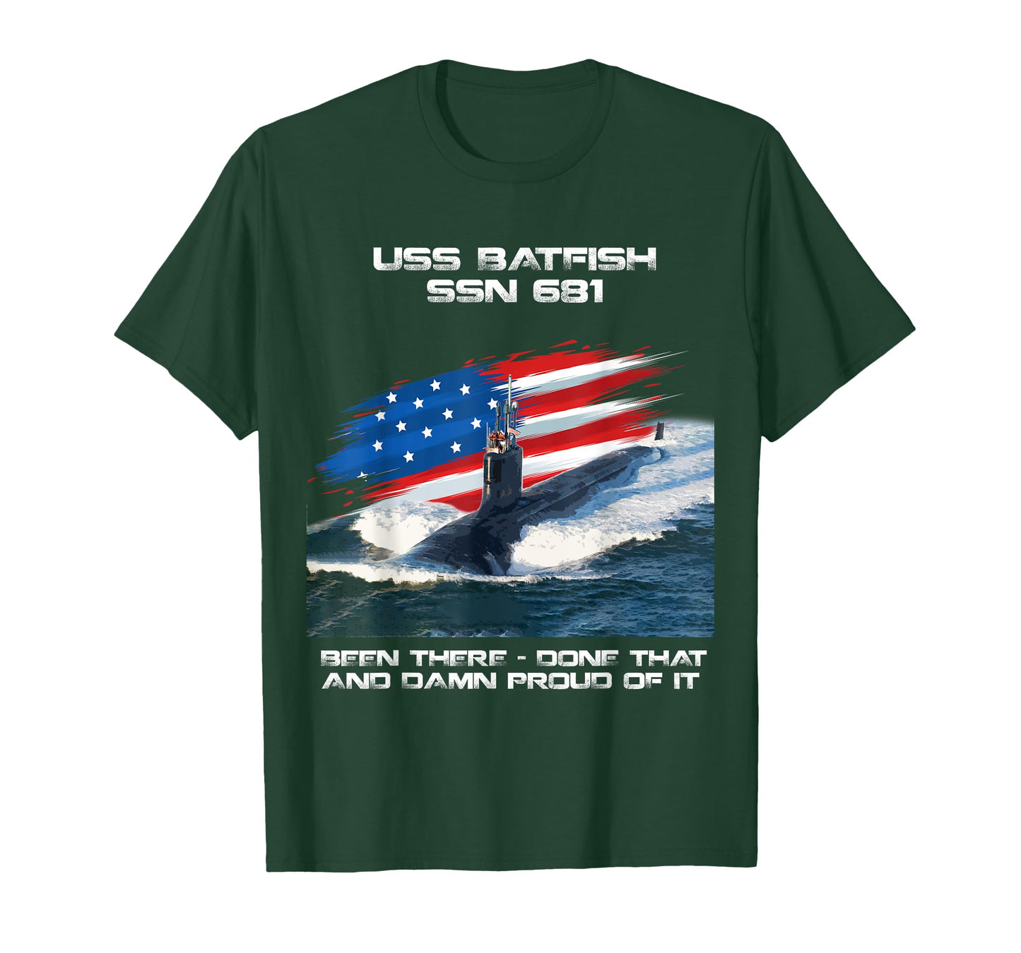 USS Batfish SSN-681 American Flag Submarine Veteran Xmas T-Shirt
