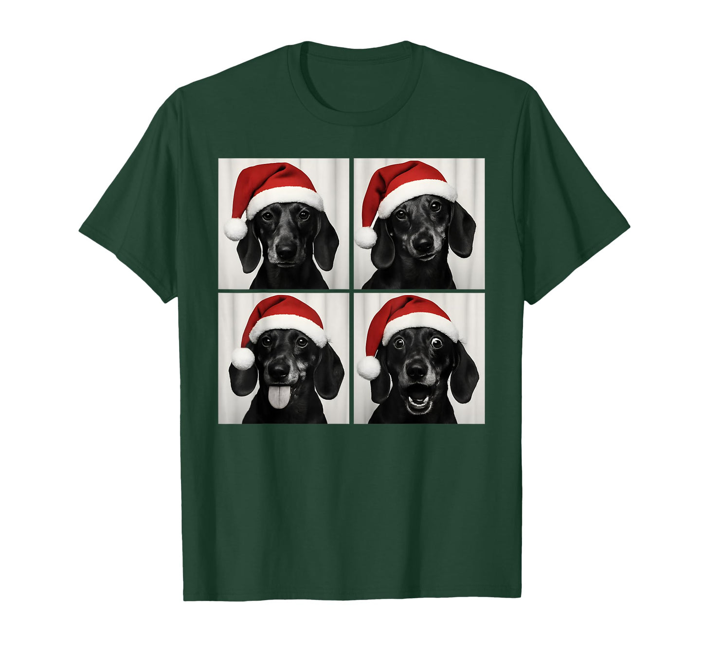 Funny Christmas Dachshund Santa Weiner Dog Lover Photo Booth T-Shirt