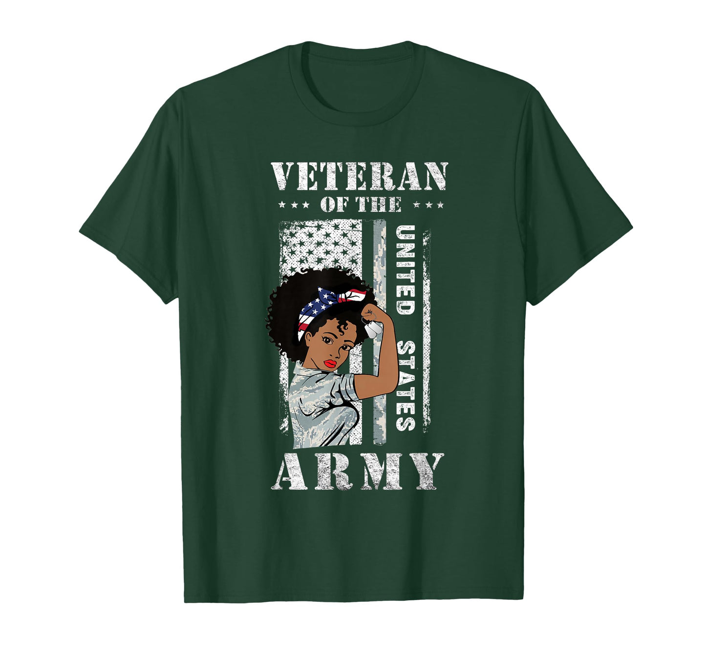 Veteran of The US Army, Proud Black Women Army Veteran T-Shirt