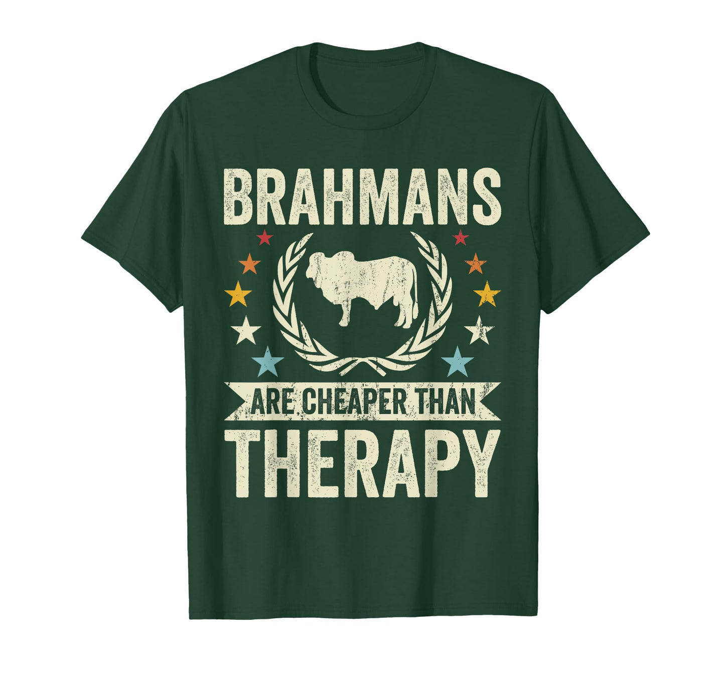 Cow Cheaper Therapy - Cattle Farmer Rancher Brahman T-Shirt