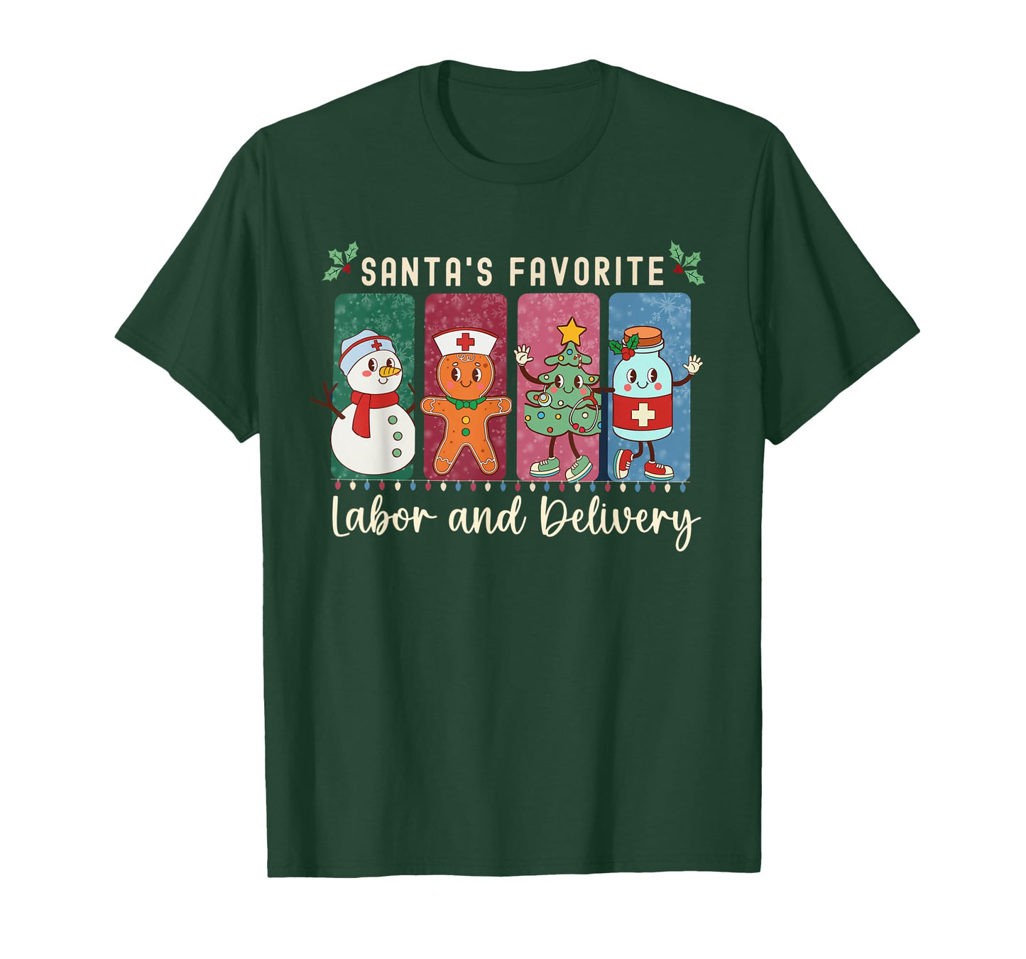 Christmas Labor And Delivery Nurse Crew Healthcare Worker T-Shirt