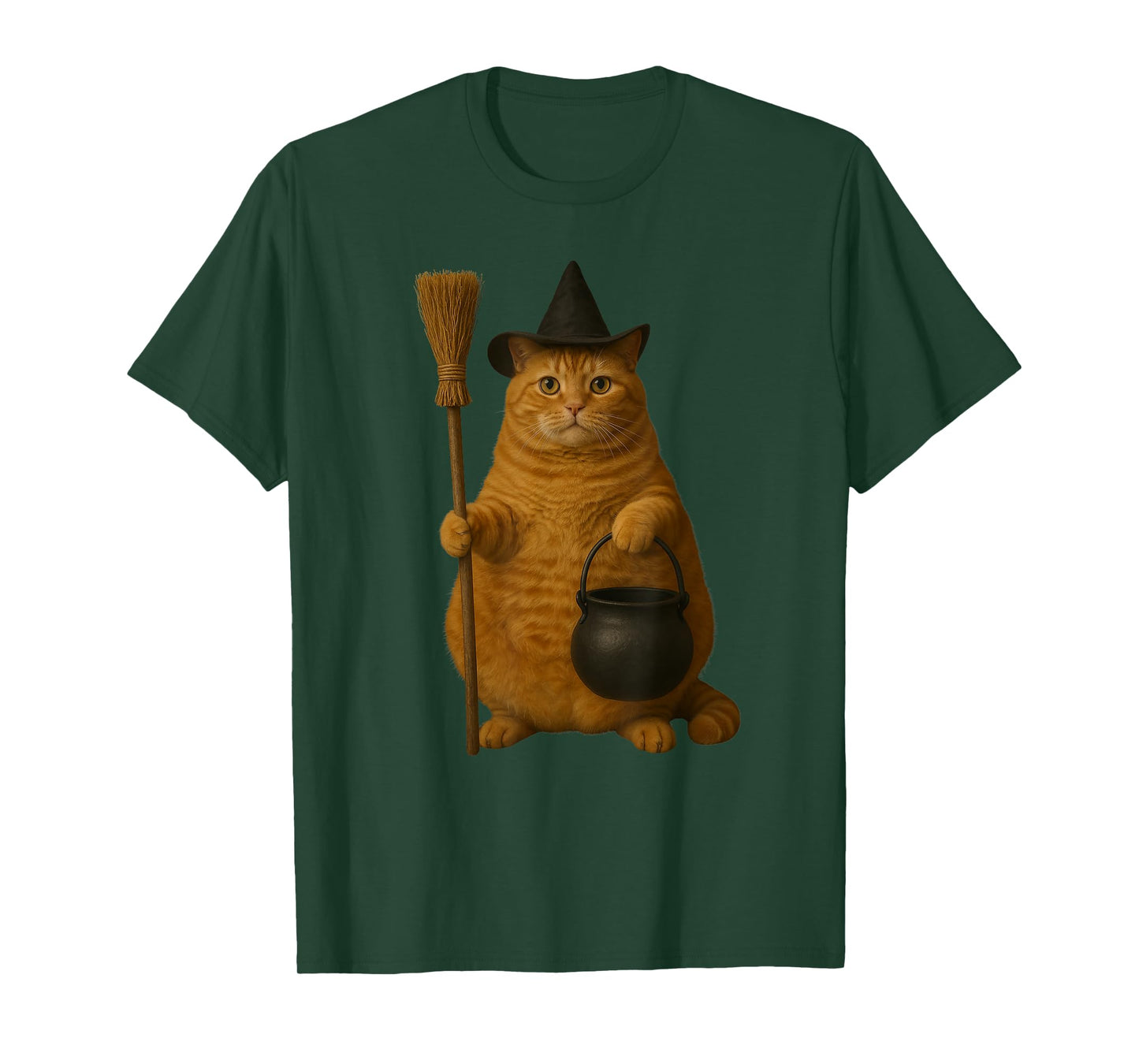 Orange Tabby Cat, Chunky Fat Halloween Kitty Cat T-Shirt