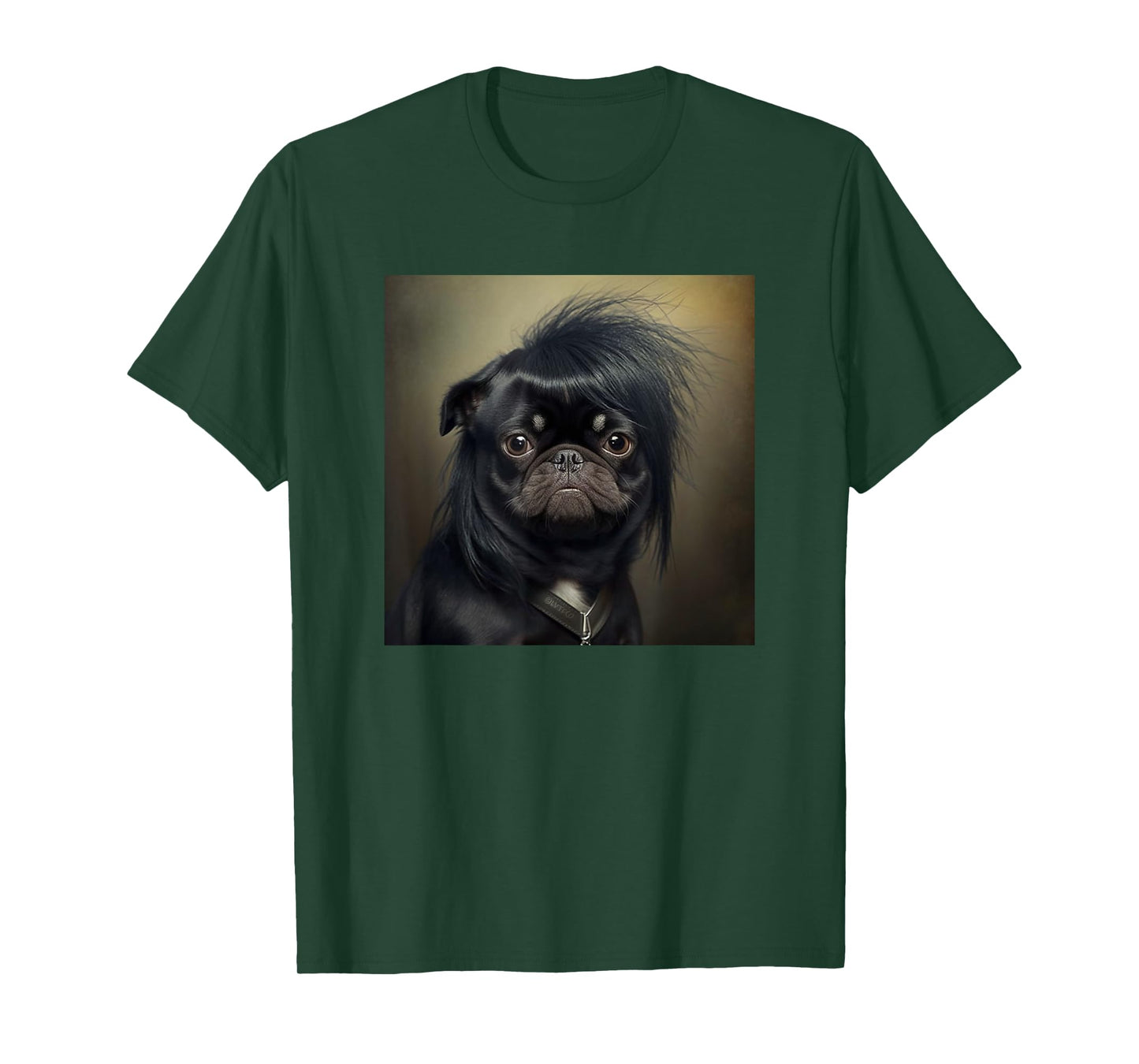 Pug with Emo Hairstyle Cute Face Funny T-Shirt