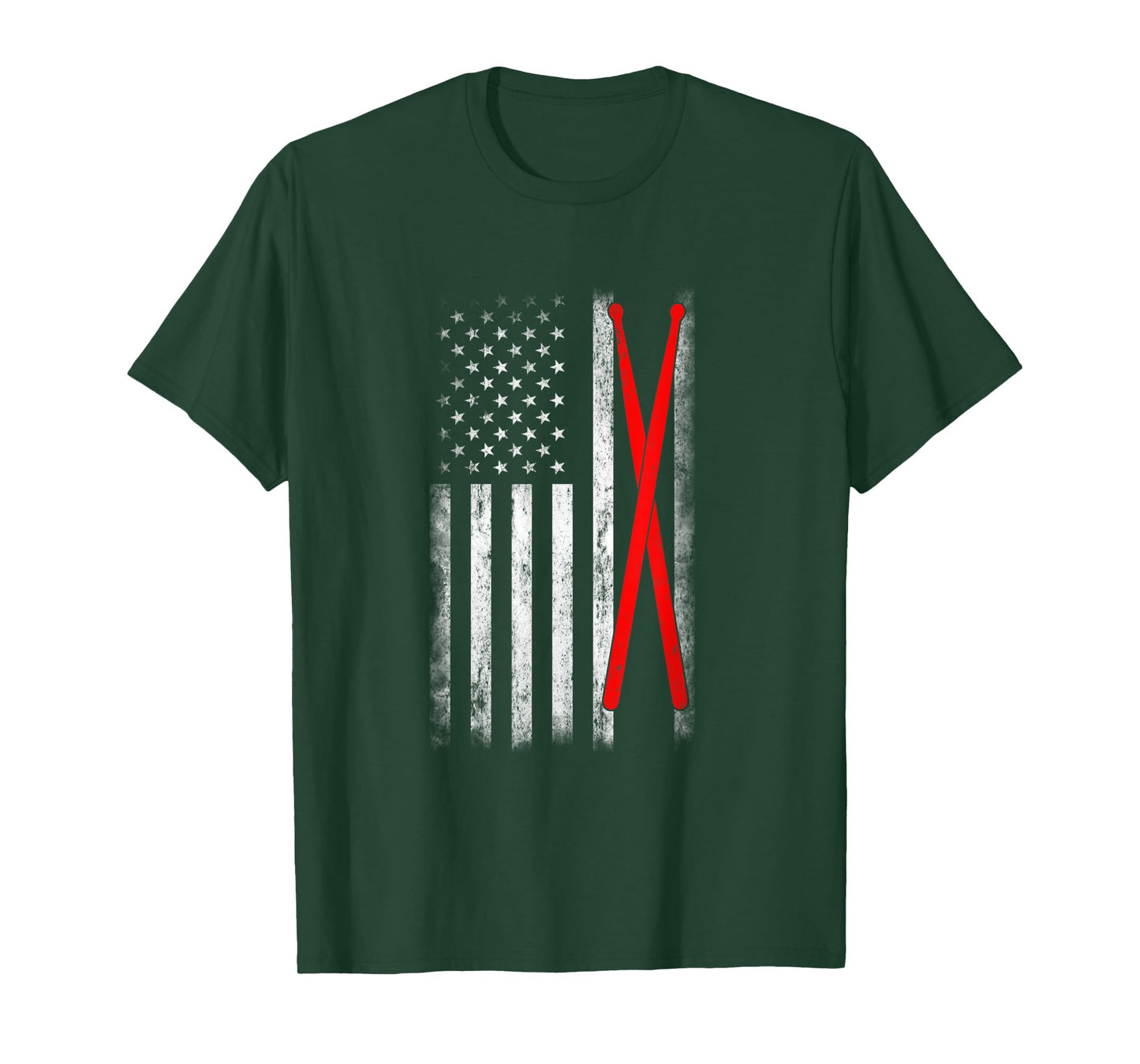 USA Flag 4th Of July Drum Sticks T-Shirt for Women Kids Men