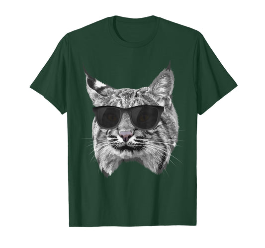 Cool Bobcat for Men Women Bobcats Sunglasses Animal Lover T-Shirt