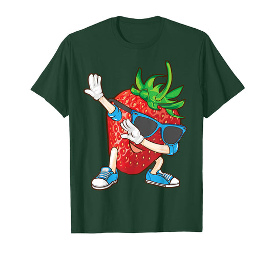 Cool Dabbing Strawberry | Funny Love Dancer Sweet Fruit Gift T-Shirt