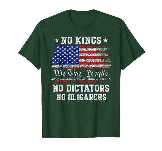 No Kings No Dictators No Oligarchs Anti Oligarchy 4th July T-Shirt