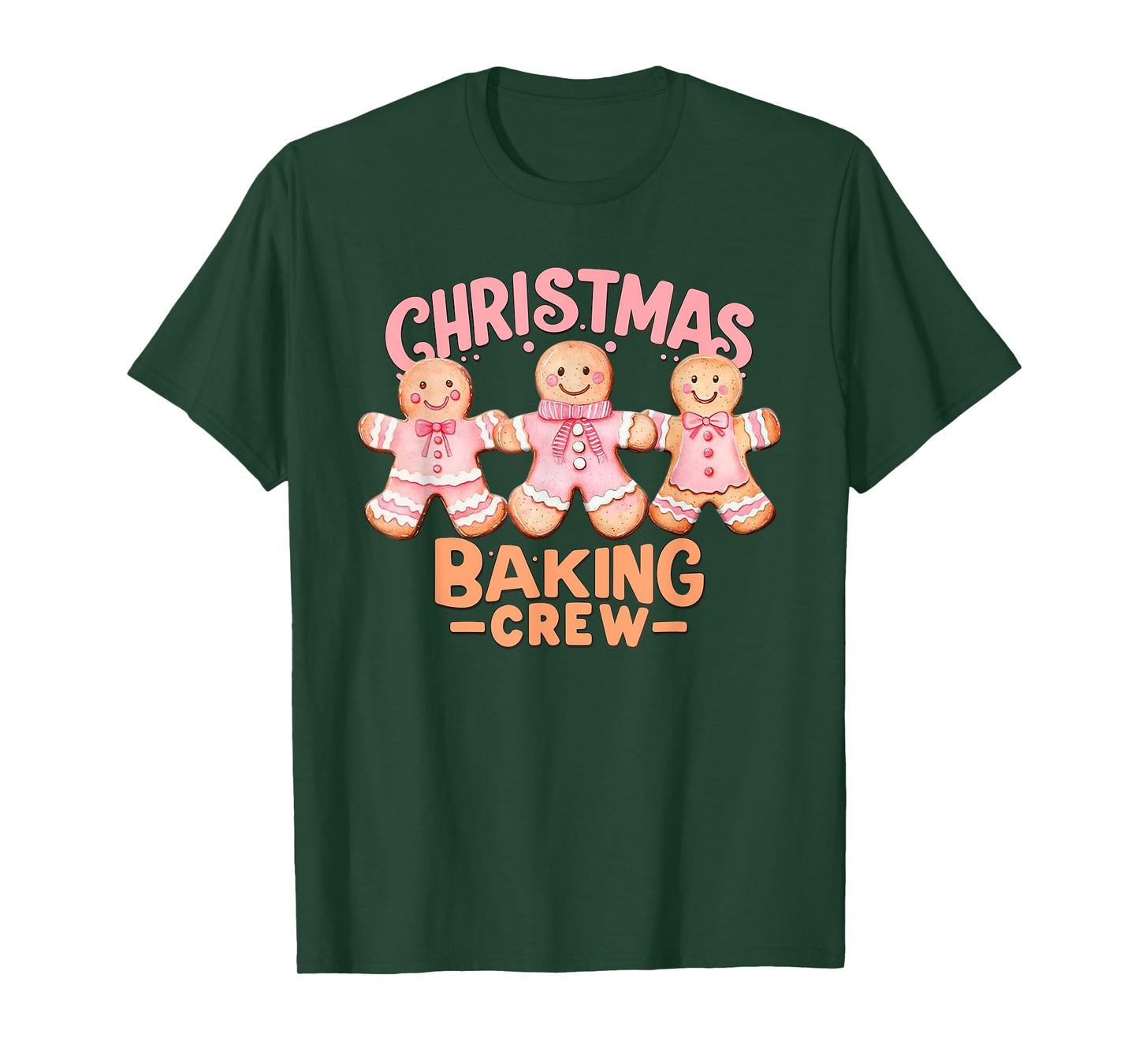 Christmas Baking Crew Pink Gingerbread Cookie Family Baking T-Shirt