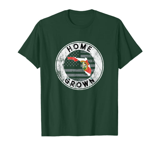 Florida Shirt Home Grown State American Flag Pride FL Tshirt T-Shirt