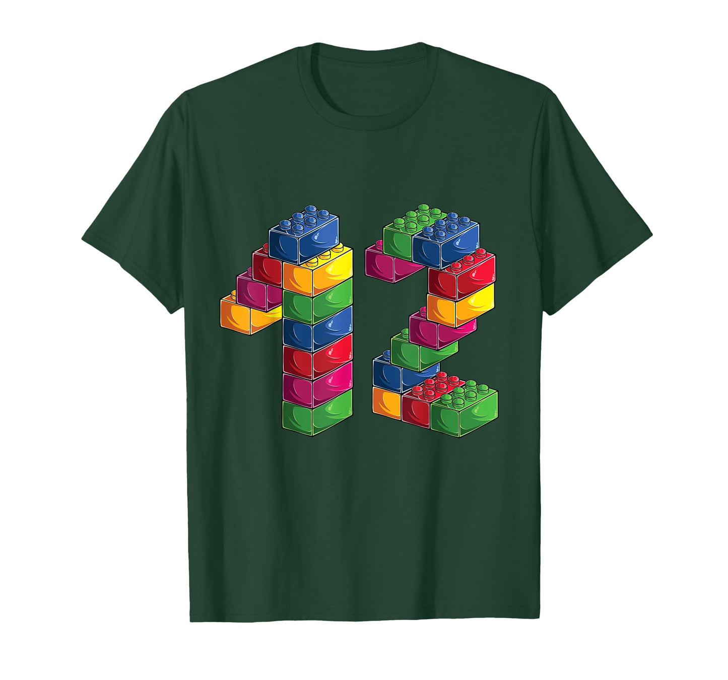Builder 12 Year Old Building Blocks Birthday Bricks 12th T-Shirt
