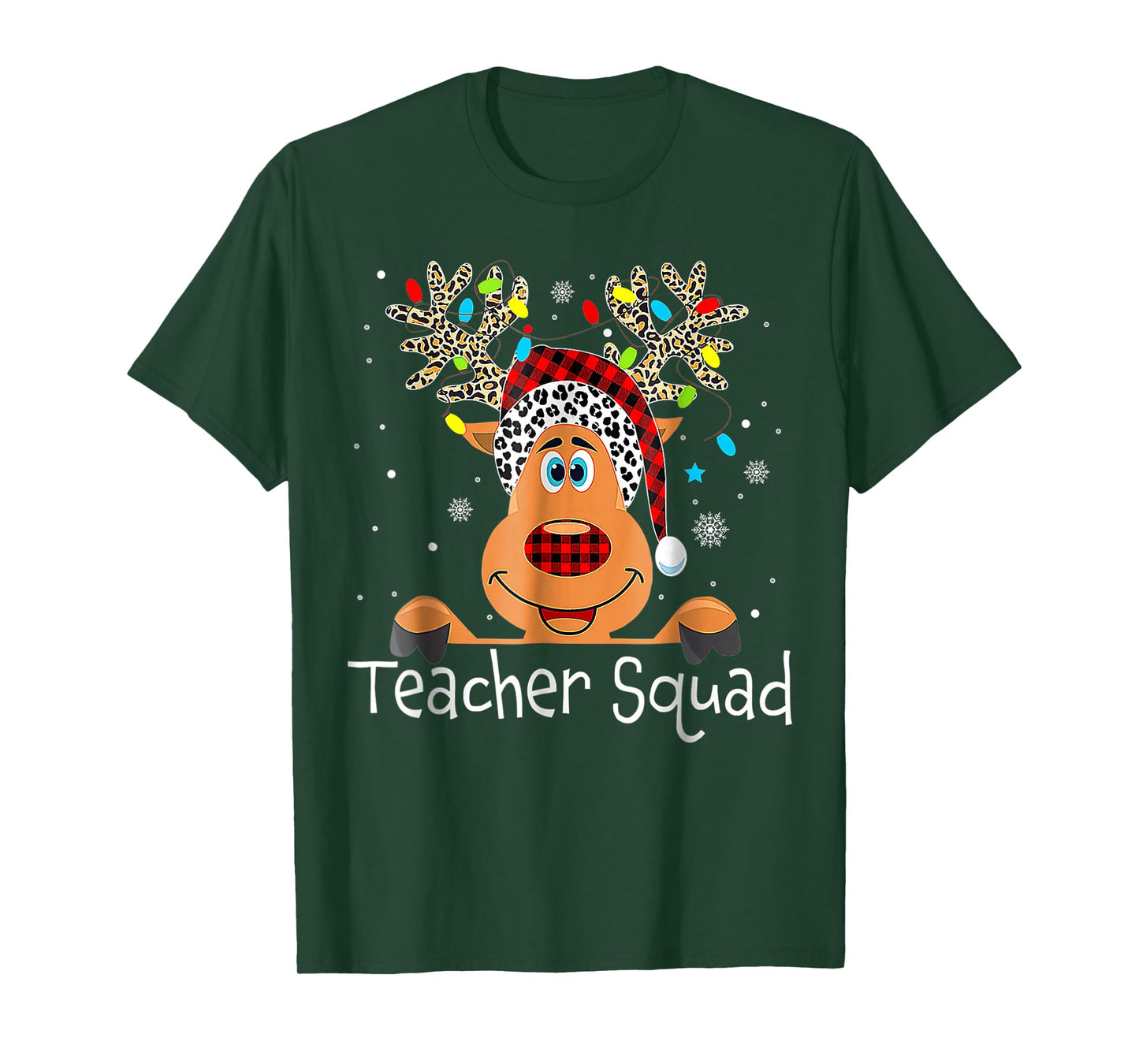 Teacher Squad Reindeer Christmas Xmas T-Shirt