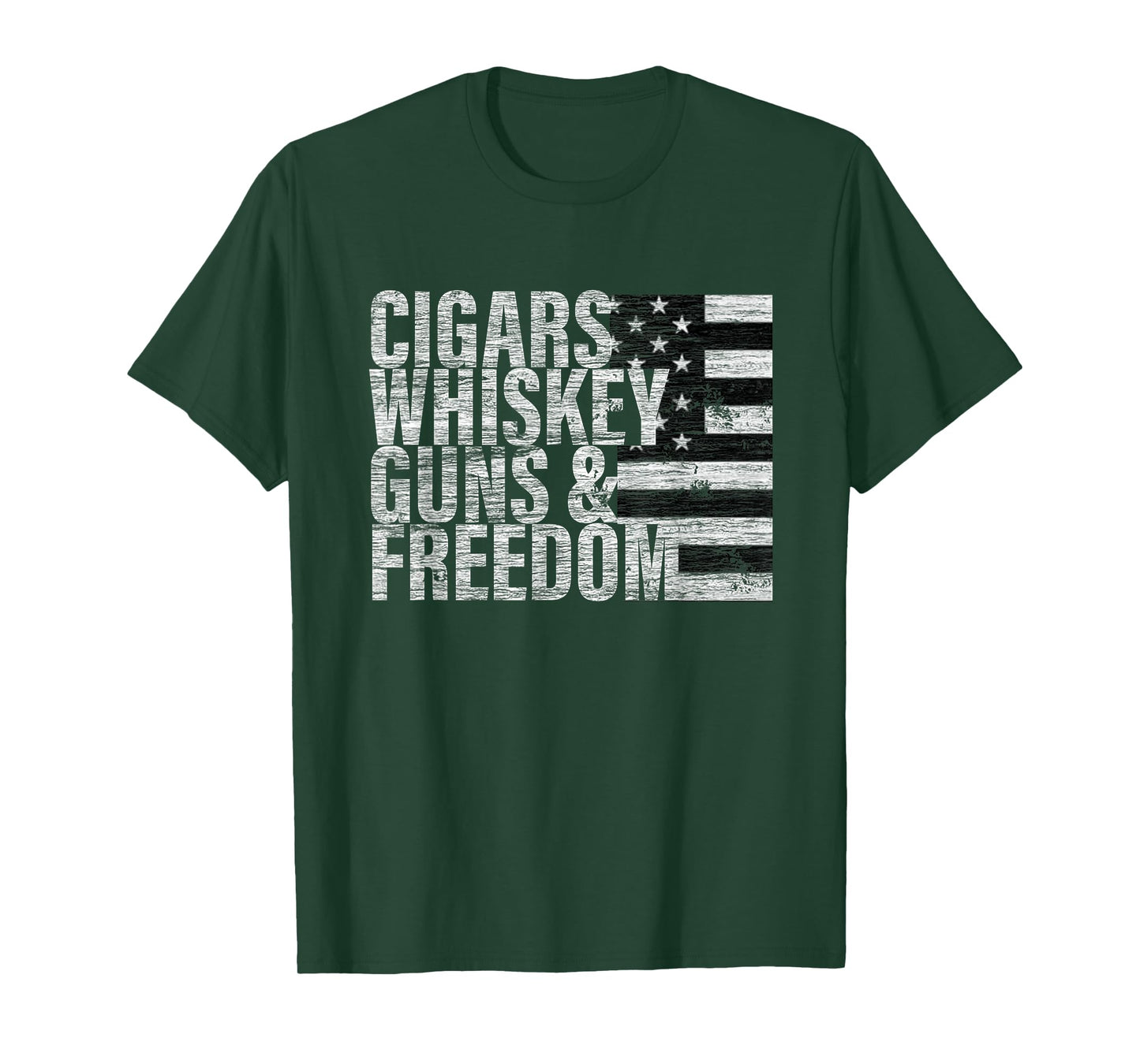 Cigars Whiskey Guns & Freedom T-Shirt Flag Tee T-Shirt