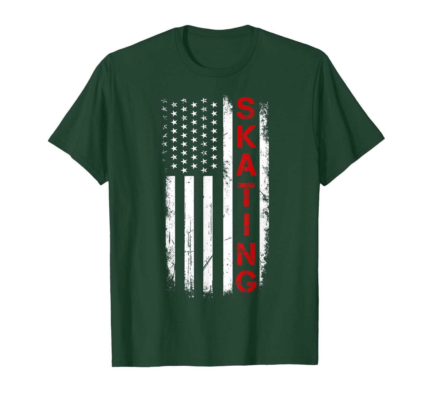 American Us Flag Skating Roller Blading Inline Speed Skating T-Shirt