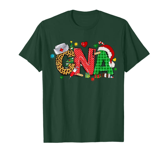 Barefoot Gang Nurse Life - Merry Christmas CNA Certified Nursing Assistant Unisex-Adults T-Shirt, Black, Small, Short Sleeve
