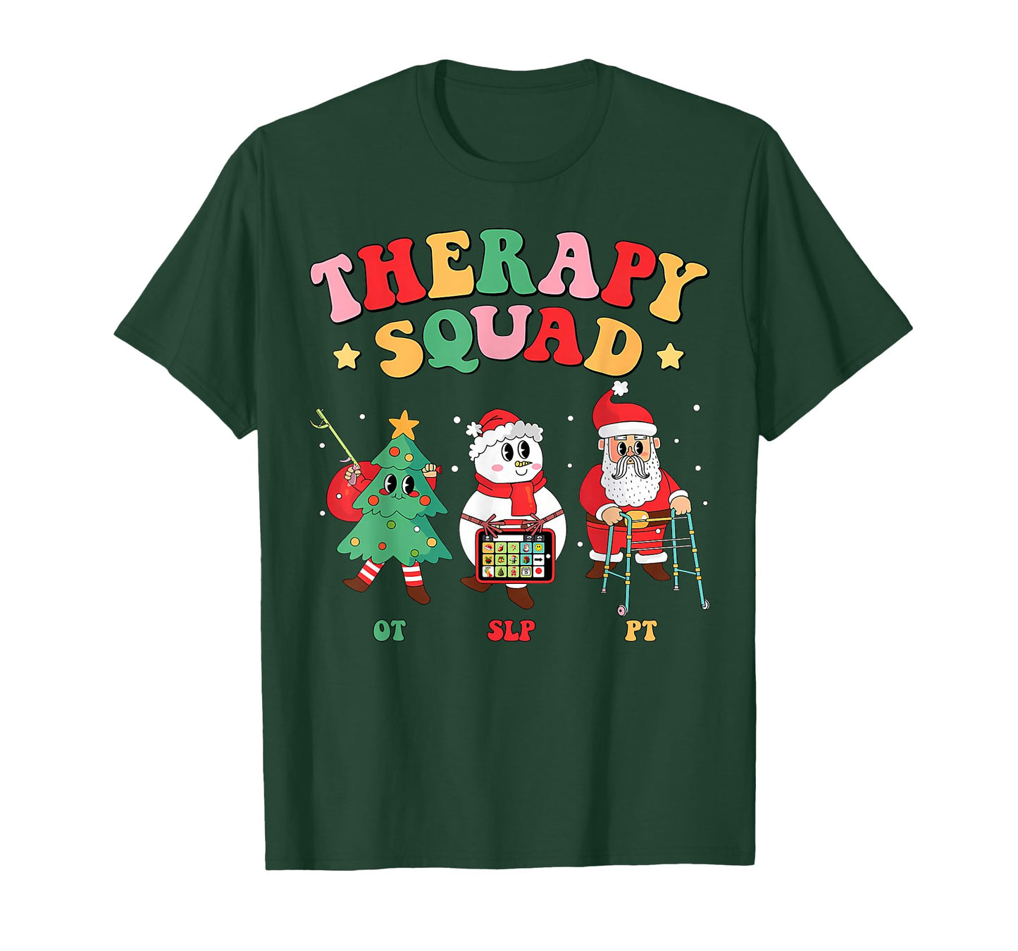 Christmas Occupational Therapy Snowman Nurse OT T-Shirt