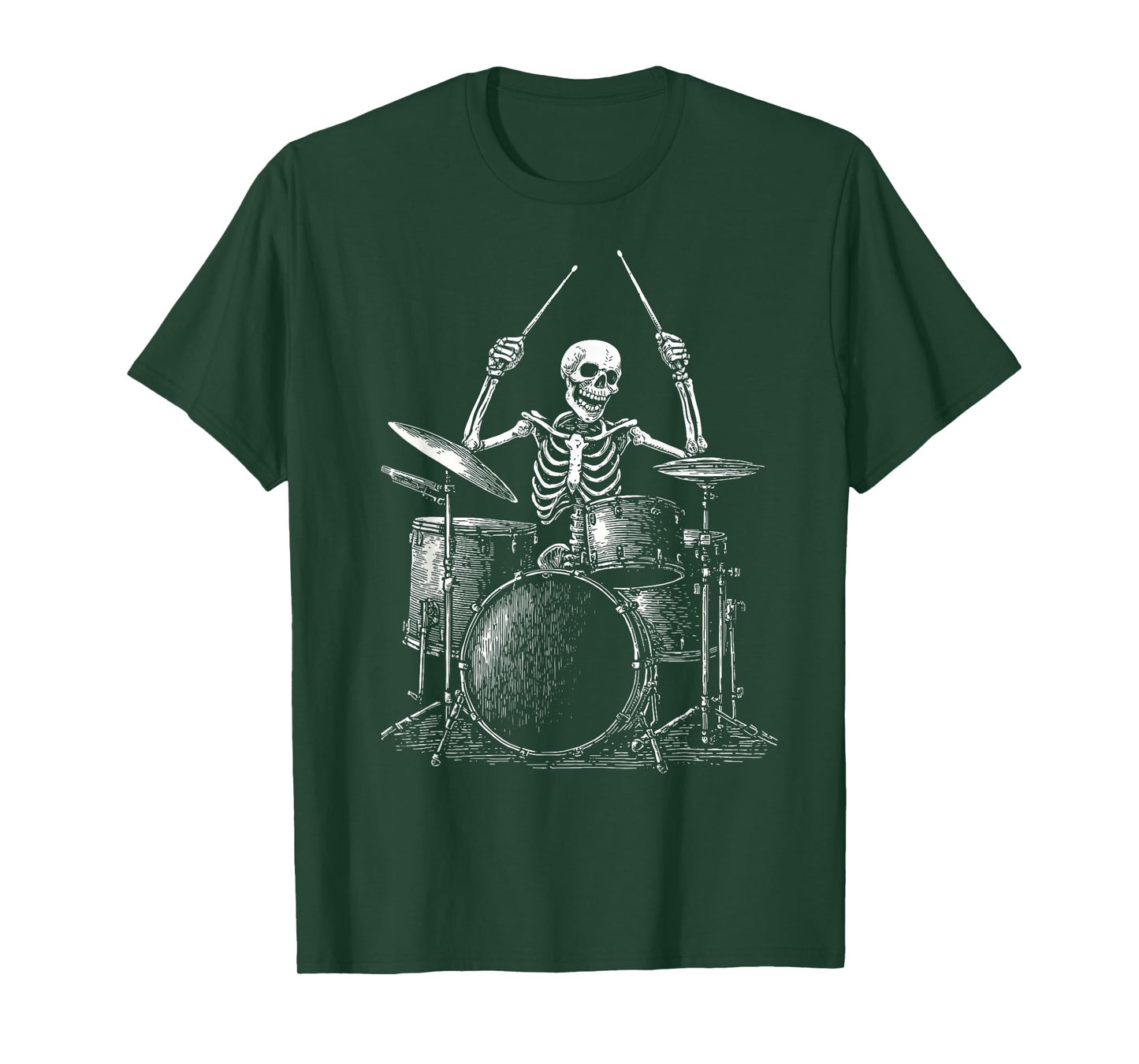 Vintage Skeleton Drums Percussionist Drummer Halloween Drum T-Shirt