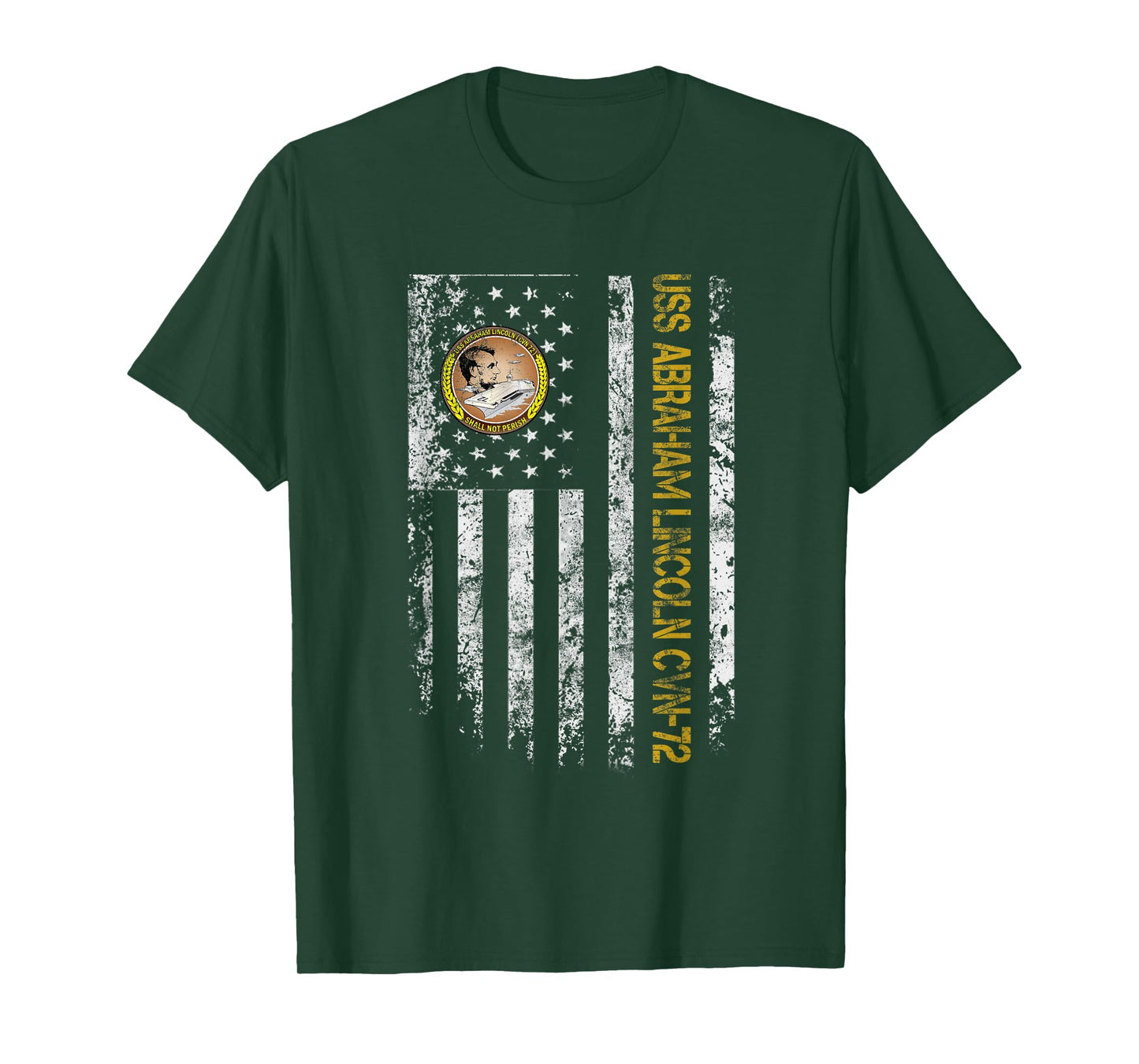 Proud US Military Warships USS CVN-72 Veterans Day Unisex Black T-Shirt