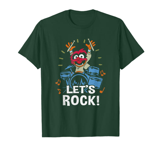 Disney The Muppets Animal Let's Rock Drums Distressed Logo T-Shirt
