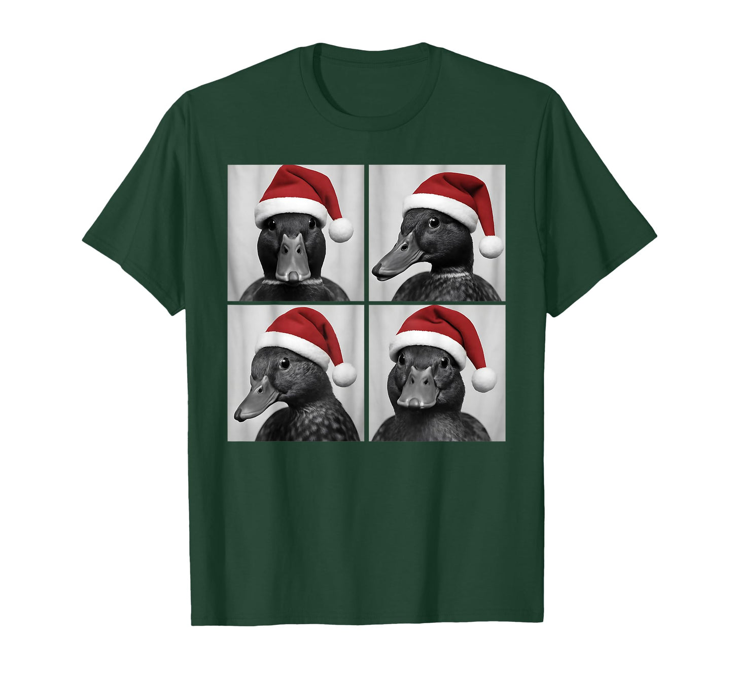 Funny Christmas Mallard Duck Santa Photo Booth T-Shirt