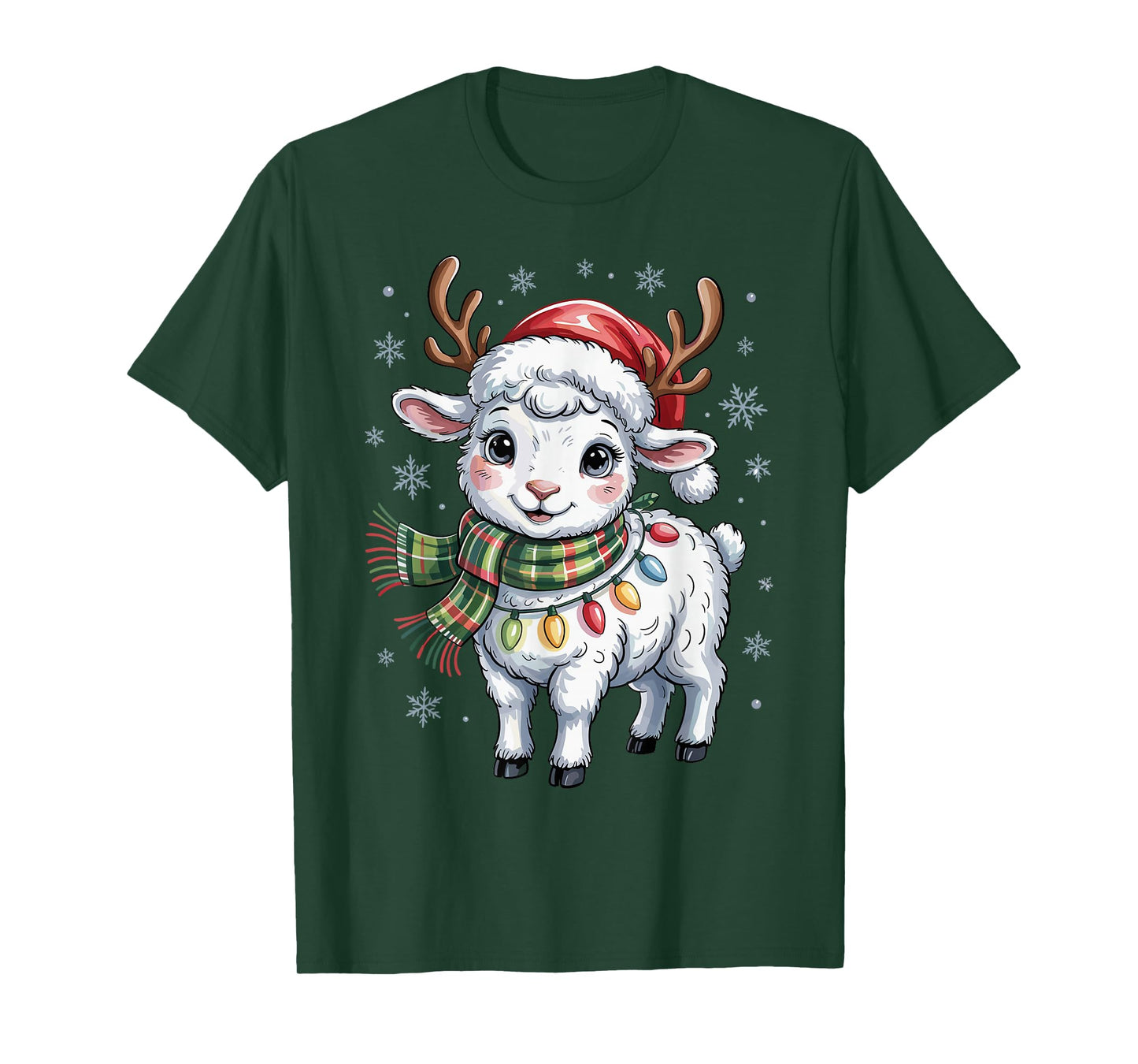 Cute Lamb Christmas Funny Animal Lover Farmer Holiday Pajama T-Shirt