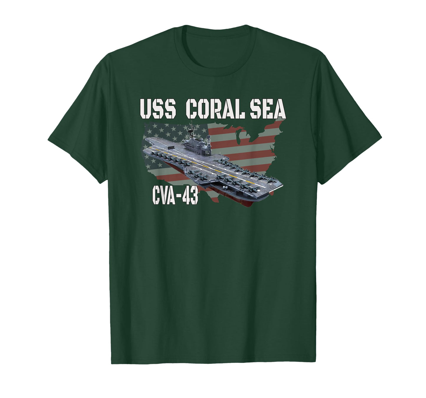 USS Coral Sea CVA-43 Aircraft Carrier Veterans Day T-Shirt