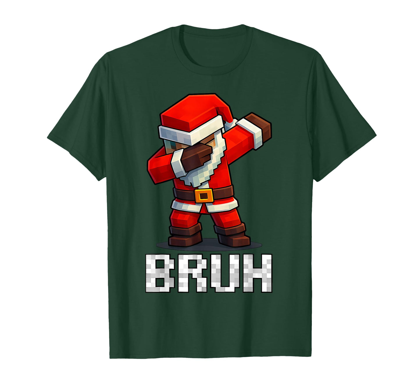 Bruh Christmas Santa Dabbing Gamer Pixel Men Boy Kid Xmas T-Shirt