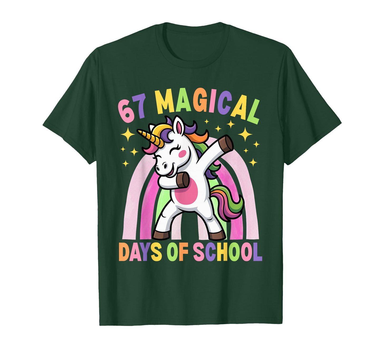 67th Day of School Unicorn 67 Magical Days Teacher Girls T-Shirt