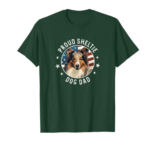 Sheltie Gifts for Men, Proud Sheltie Dog Dad T-Shirt
