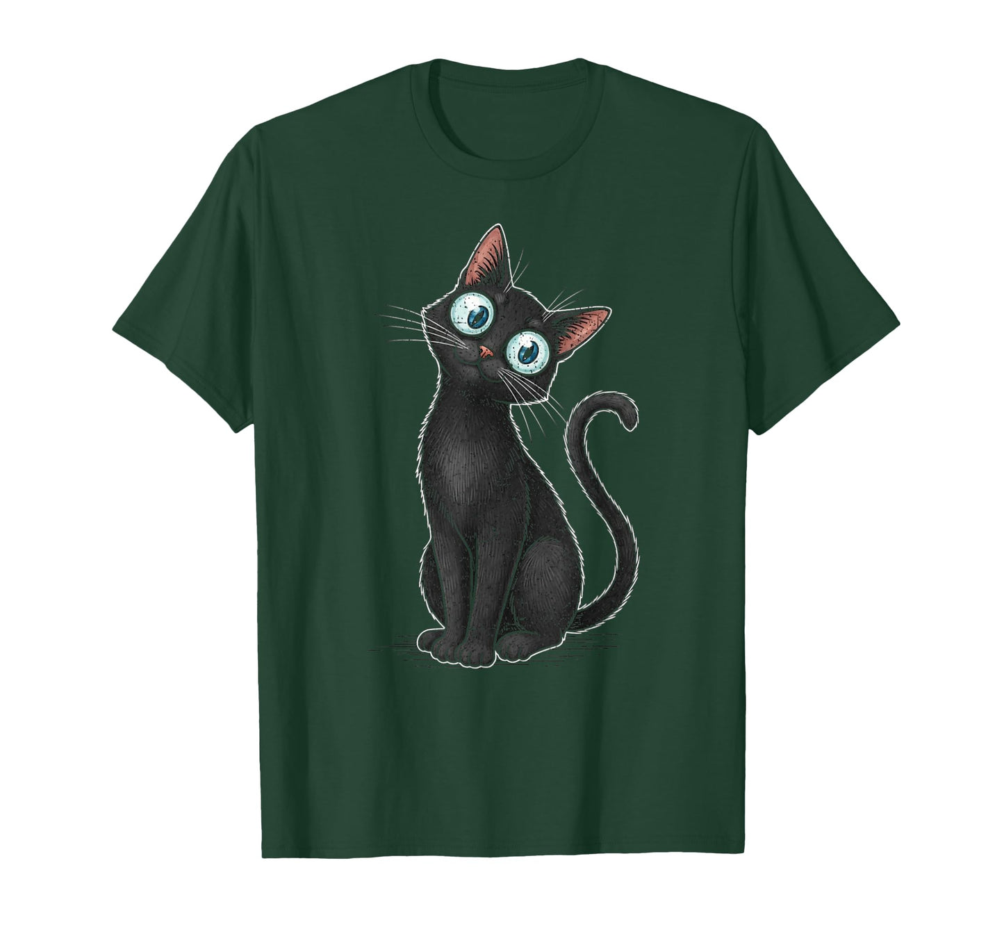 Womens Creepy Cat Cute Cat Meme Funny Black Cat Kitten Lover T-Shirt