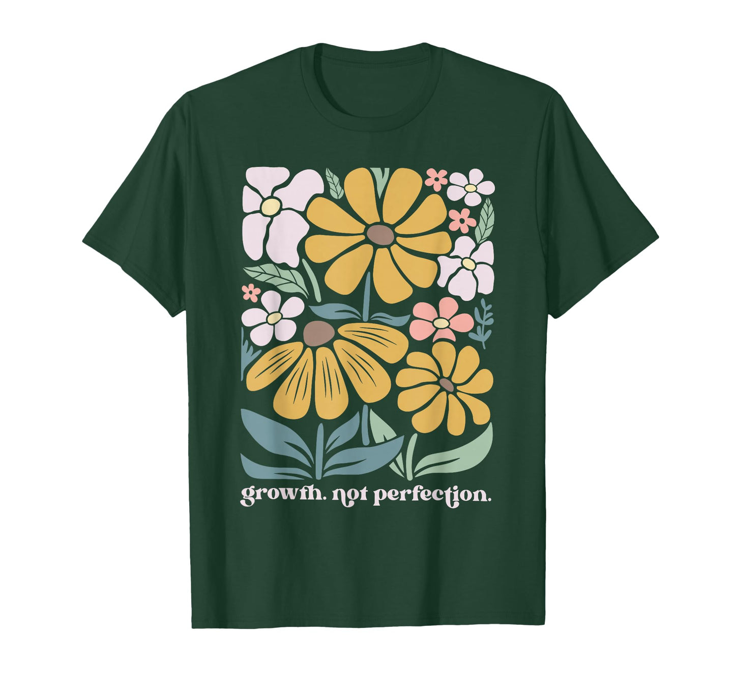 Boho Floral Growth Not Perfection Special Education Teacher T-Shirt