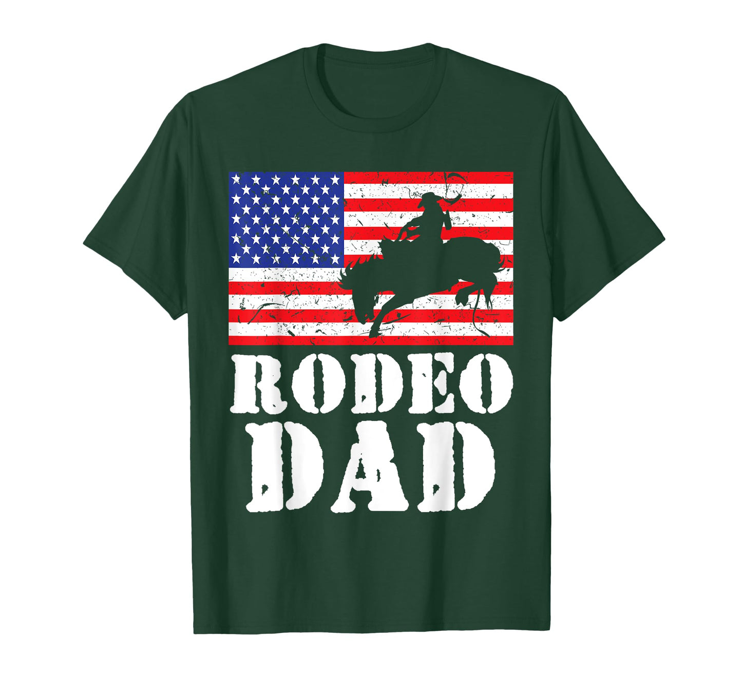 USA American Distressed Flag Rodeo Dad Men Gift For Him T-Shirt