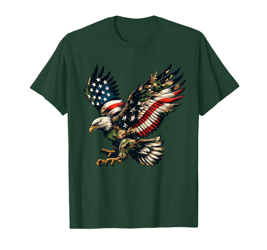 Eagle Patriotic Camo American Flag USA Camouflage USA Flag T-Shirt