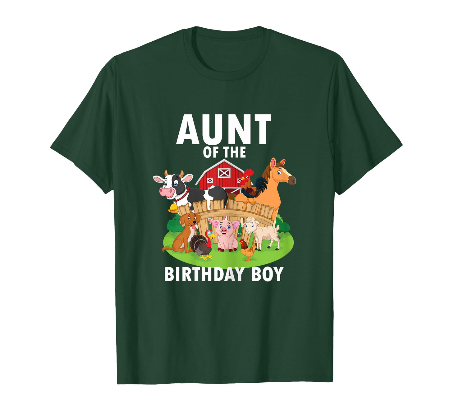 Aunt Of The Birthday Boy Farm Animals Matching Farm Theme T-Shirt