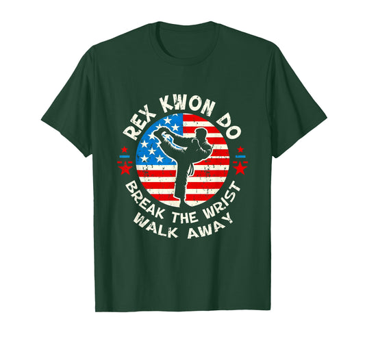 Rex Kwon Do American Flag Taekwondo Martial Art Sport T-Shirt