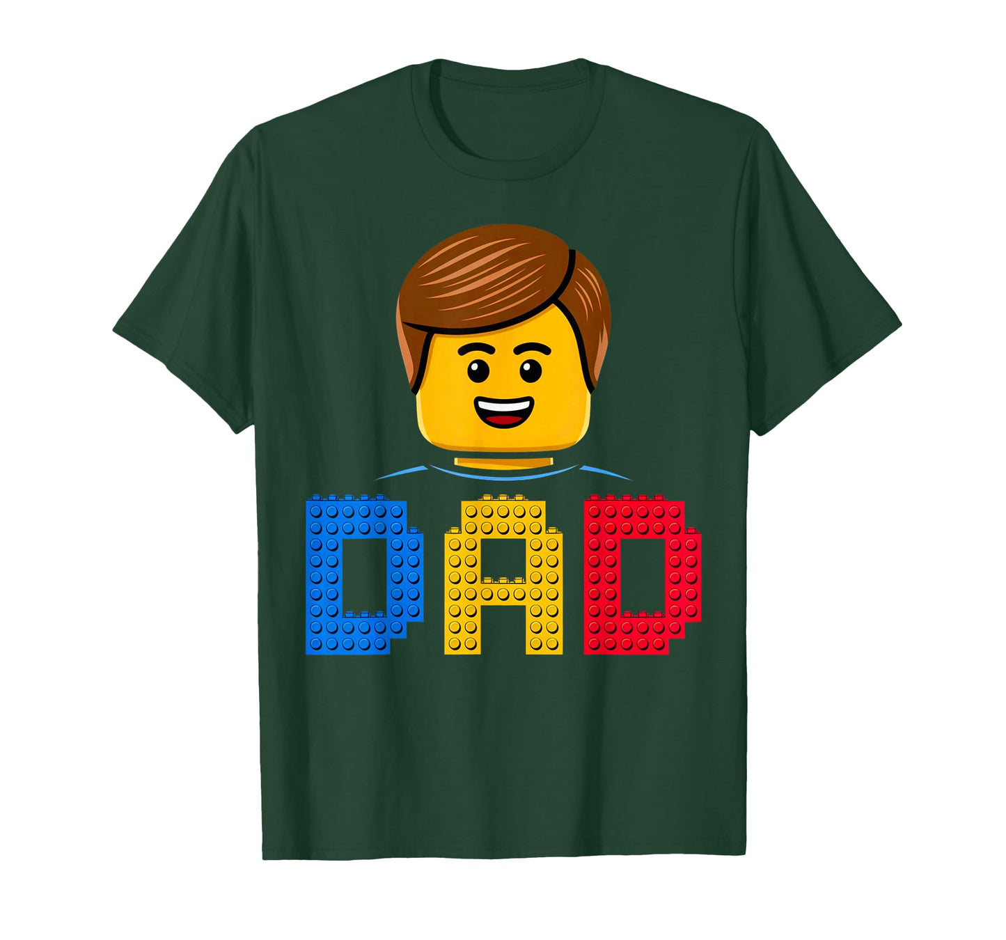 Family Dad Master Builder Building Bricks Blocks Fathers Day T-Shirt
