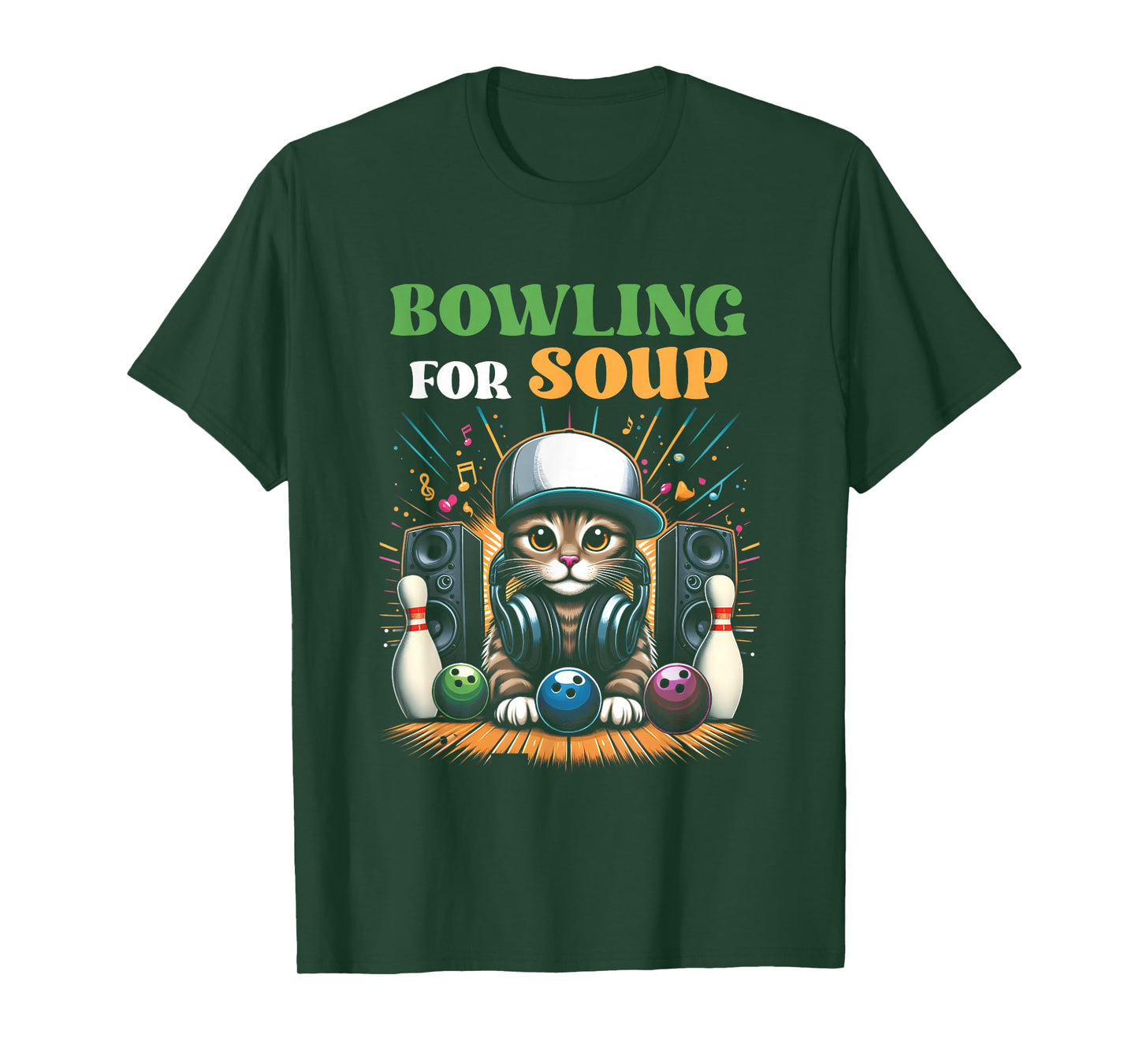 Bowling for Soup Music Cat Style DJ Cat Wearing Headphone T-Shirt