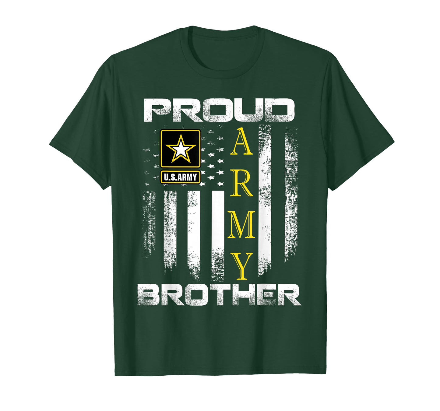 Vintage Proud Army Brother with American Flag Gift T-Shirt