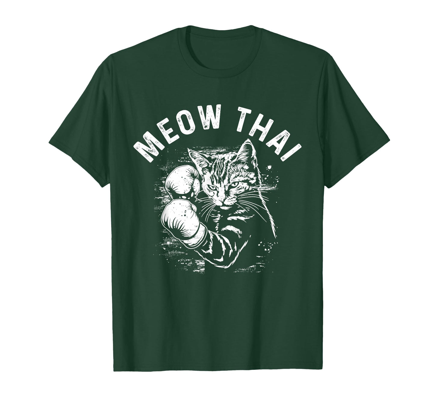 Meow Thai Funny Muay Thai Boxing Cat Martial Arts MMA Boxer T-Shirt