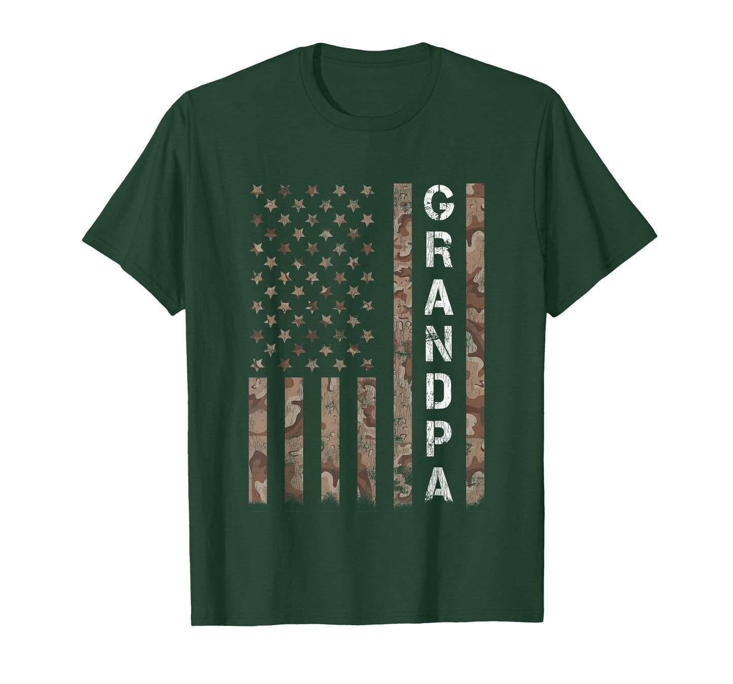 Mens Grandpa Grandfather American Flag Fathers Day Men T-Shirt