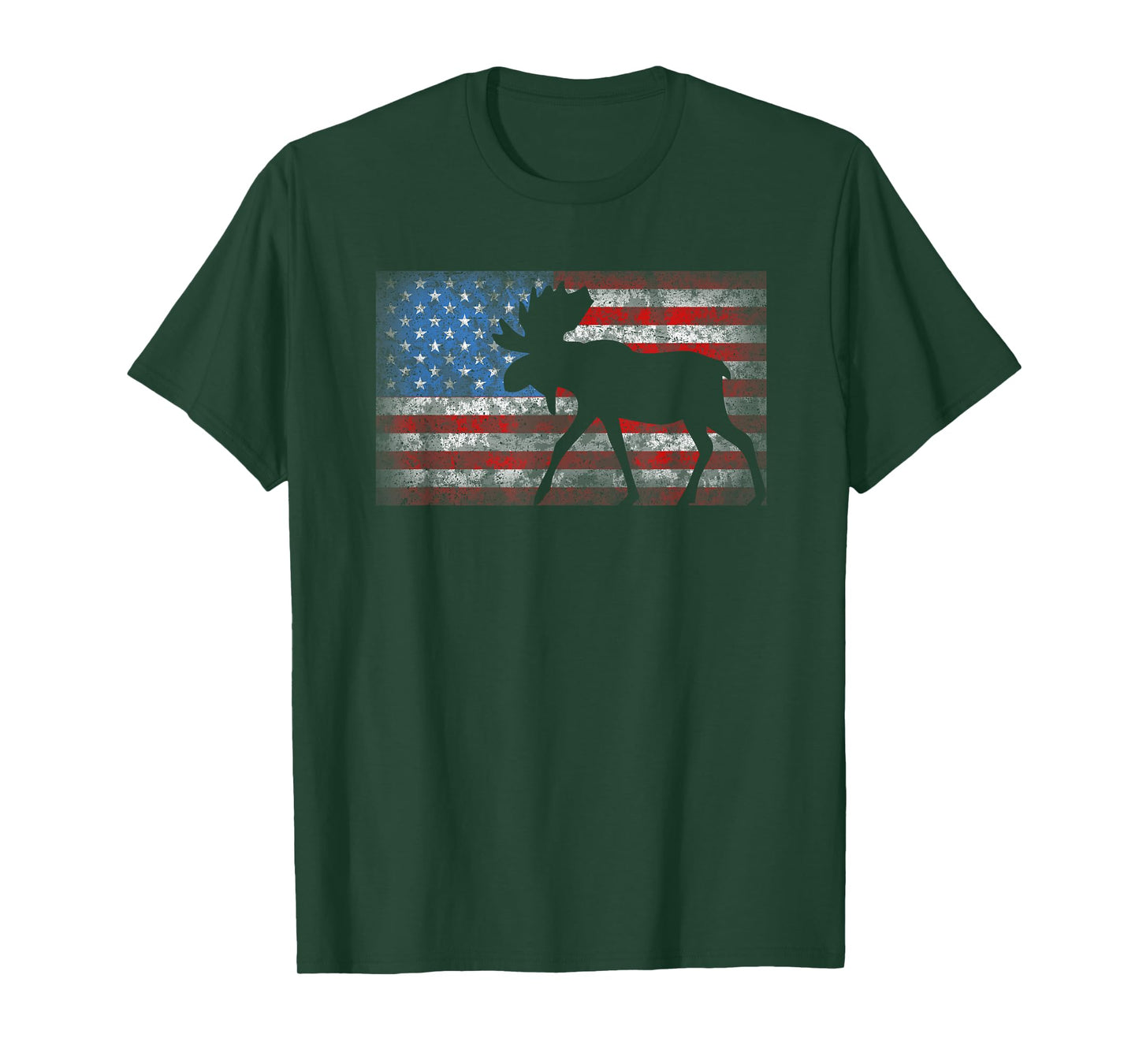 American Flag Moose 4th of July Animal Gift T-Shirt